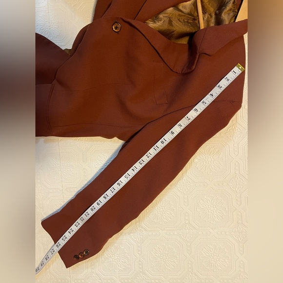 Beaver Brook Blazer Men’s Sz 42R Virgin Wool Career 3-Button Burnt Orange Colour - Picture 10 of 13